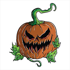 Wall Mural - Hand drawing style of helloween pumpkin vector. It is suitable for festival icon, sign or symbol.