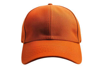 Orange baseball cap isolated on transparent background