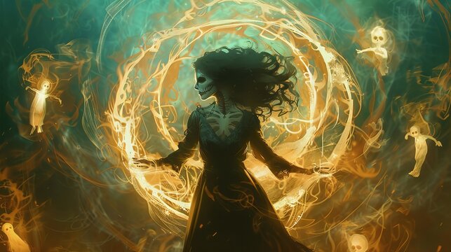 Digital art style, illustration painting of an angry sorcerer holding a magic gem
