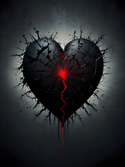 A black heart is like a heartbroken person who is disappointed in love.