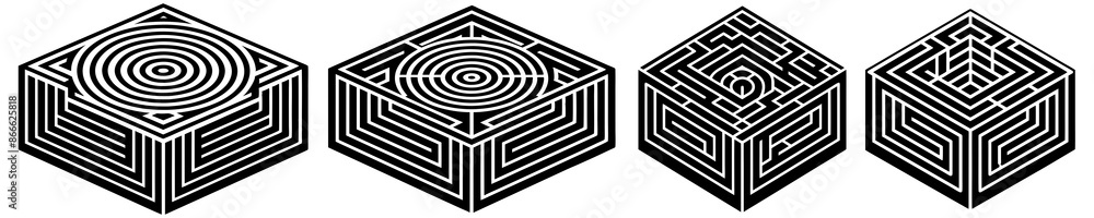 Cubic labrinth maps, maze simple shape transparent background PNG file ...