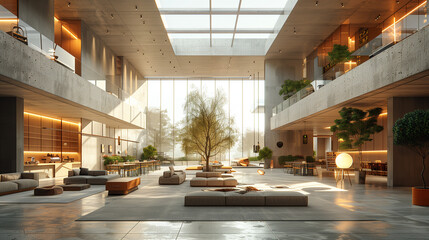 Poster - Interior of modern luxury hotel lobby