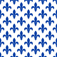 Wall Mural - Royal lily seamless pattern. Canadian province of Quebec background. Fleur de Lys vector template for wrapping paper, wallpaper, scrapbooking, fabric, etc.