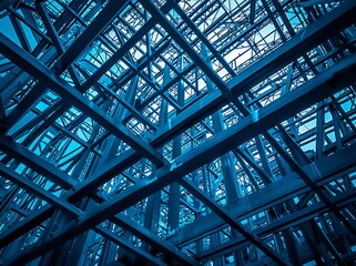 Metal frame pattern for steel construction Architecture detail background