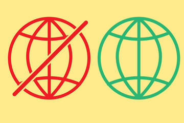 Wall Mural - Online offline internet icon vector in flat style