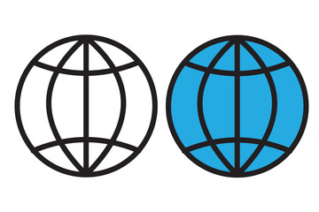 Wall Mural - Internet globe, web, website icon in flat style. Web, website logo