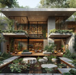 © lichaoshu - tropical resort hotel withe pool In the forest