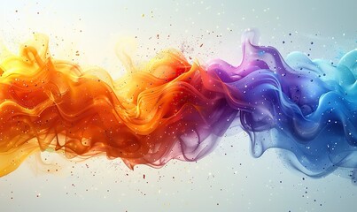 Wall Mural - Dynamic rainbow burst explodes against abstract backdrop.