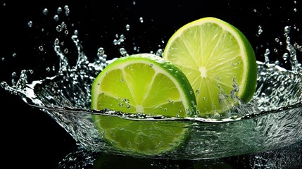 Sticker - lime in water splash