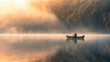 © Meritxell Cid - A man is fishing in a boat on a lake