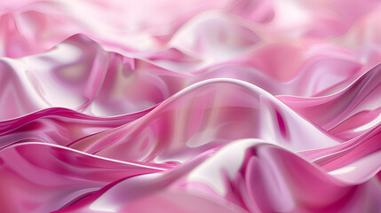 Wall Mural - Abstract 3D background of soft waves in pink colors ,3d rendering of a pink fabric with wavy lines ,Pink Undulating lines shape a Colorful theoretical foundation