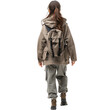 © Rawf8 - Asian woman casual dressed walking isolated on white transparent, young girl with jacket and backpack rear view.