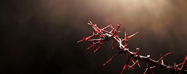 Wall Mural - Symbolic crown of thorns depicting jesus' suffering and sacrifice on the cross