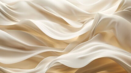 Wall Mural - Gracefully flowing white silk evokes luxury and beauty, perfect for fashion or wedding projects. Ideal for adding a touch of romance and innocence