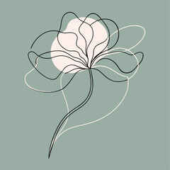 Continuous Floral one line art vector illustration design (4)