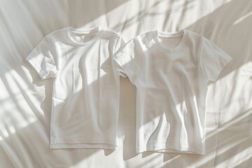 Wall Mural - A pair of white shirts lying on a bed