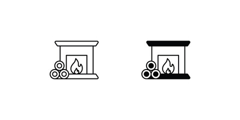 wood stove icon with white background vector stock illustration