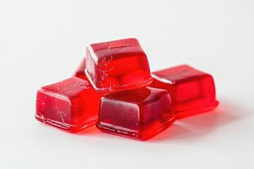 Poster - Three transparent ice cubes stacked on top of each other, with a clear background