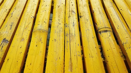 Wall Mural - A close-up view of a group of yellow poles