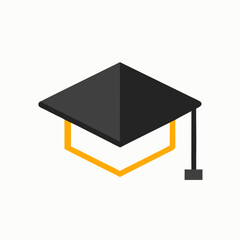 Mortarboard icon, education symbol flat design vector illustration isolated white background (23)