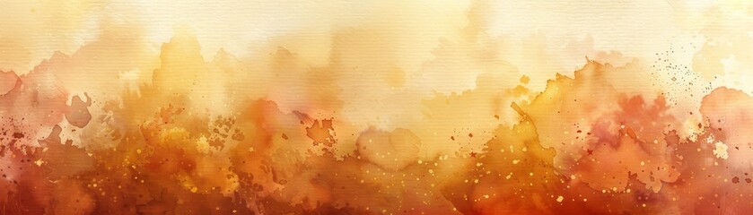 Abstract golden and orange watercolor background.