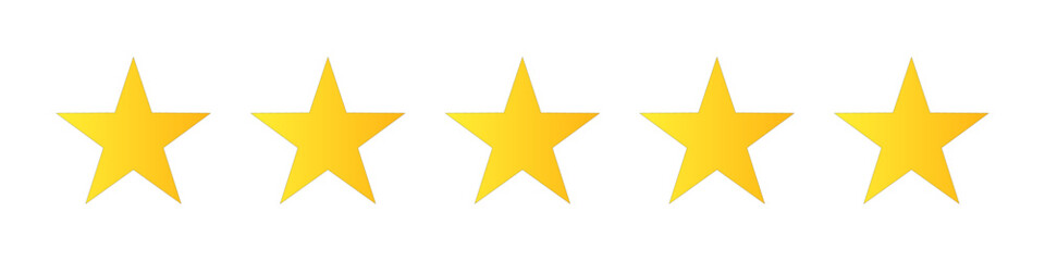 Wall Mural - rating symbol set of five pointed yellow golden stars quality rating product or service quality asse