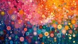 © Oskar - An expansive abstract painting with a multitude of vibrant dots creating a joyful and dynamic composition