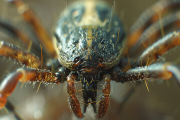 Wall Mural - Macro image of a tick on skin, highlighting the importance of protection and treatment,