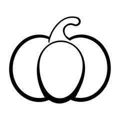 Canvas Print - A simple black outline of a pumpkin