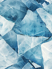 Poster - Gorgeous blue ice creates a unique design on the frozen lake's surface