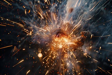 fireworks exploding in the night sky