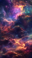 Wall Mural - vibrant, mysterious universe with nebula clouds creating new stars amidst swirling gases and bright 