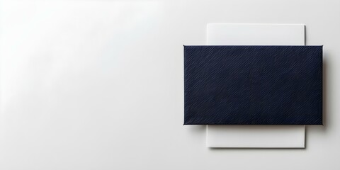 Wall Mural - Creating a Modern and Clean Look with a Navy Blue Rectangle on a White Background. Concept Minimalist Design, Navy Blue Element, White Background, Modern Aesthetic