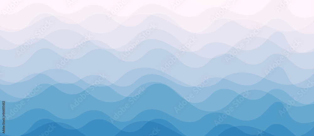 Abstract blue gradient wave simple background. Vector illustration ...