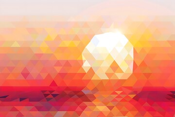 A collection of triangles in a gradient, creating the illusion of a setting sun