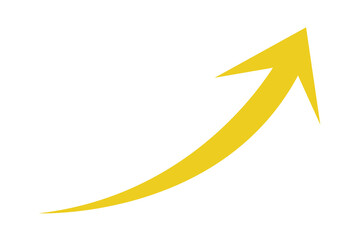 Wall Mural - yellow arrow isolated on white background
