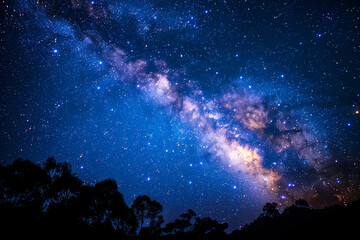 Telescope set up under a clear night sky