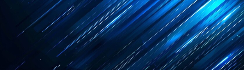 Wall Mural - Abstract Diagonal Blue Lines Glowing Background