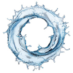 Wall Mural - Freeze Frame Photo of a Splashing Water Swirl , Showcasing Dynamic Motion and Clarity.. Isolated on a Transparent Background. Cutout PNG.