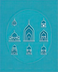 Canvas Print - mosque red icon. symbol. ornament. element. minaret. illustration of a red mosque. dome. cupola. church. worship place. Holy. Muslim. icon set. church of the holy trinity. cathedral icon. landmarks 