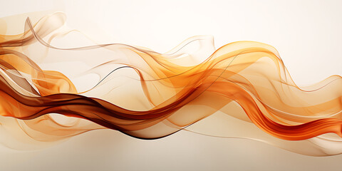 Wall Mural - Flying thin transparent brown fabric