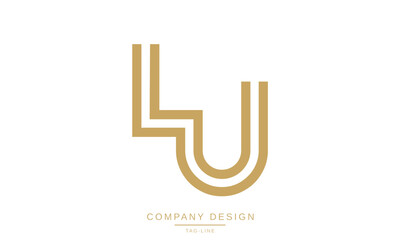 LU, UL Abstract Letters Logo Monogram Design Font Icon Vector Initials