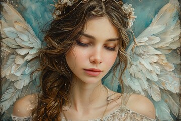 Poster - beautiful angel with wing