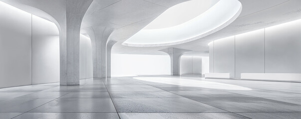 Wall Mural - empty minimal abstract architecture building interior or exterior concrete design open space floor c