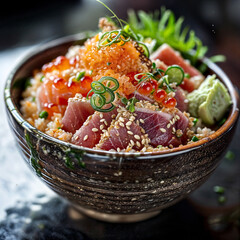 Wall Mural - Sesame-Crusted Tuna Sushi Bowl