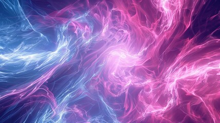 Abstract swirling blue and pink nebula cloud of gas and dust. Concept of space, galaxy, cosmos, universe, astronomy, science fiction, fantasy.
