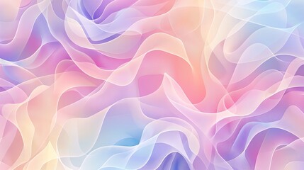 Wall Mural - Abstract Pastel Rainbow Background. Soft Flowing Wavy Shapes