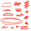 © maximilian - Grunge scribble circle, ellipse, lines, red marker isolated on white background vector editable