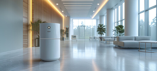 Poster - Company interior and air freshener device. Generative AI.