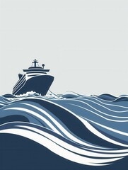 Poster - Minimalist and elegant silhouette of a sailboat sailing on the ocean at sunset, perfect for companies offering sea travel and yachting experiences. Generative AI